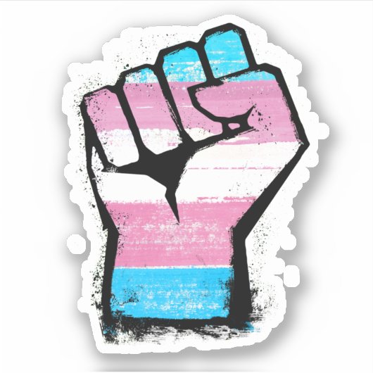 Trans-Protest Fist Sticker (Voorkant)