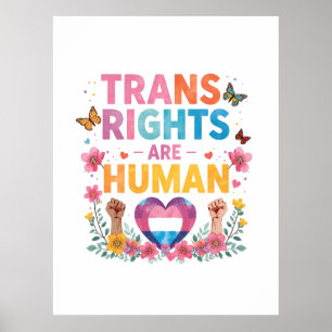 Trans Rechten Zijn Mensenrechten Design   LGBTQ+  Poster