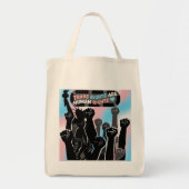 Trans-rechten zijn mensenrechten, eigen macht tote bag (Voorkant)
