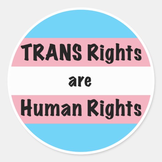 TRANS-rechten zijn mensenrechten Ronde Sticker (Voorkant)