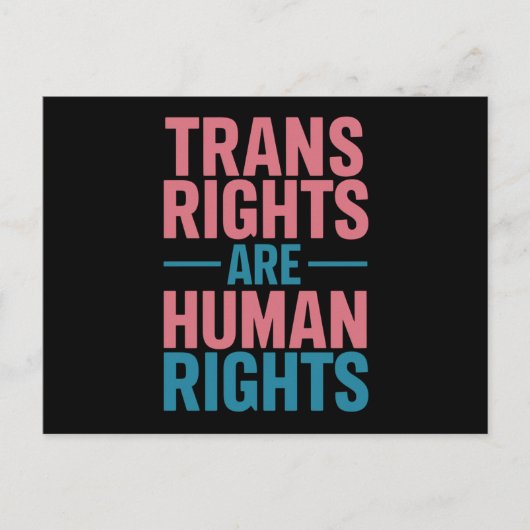 Trans Rechten Zijn Mensenrechten Transgender Pride Briefkaart (Voorkant)
