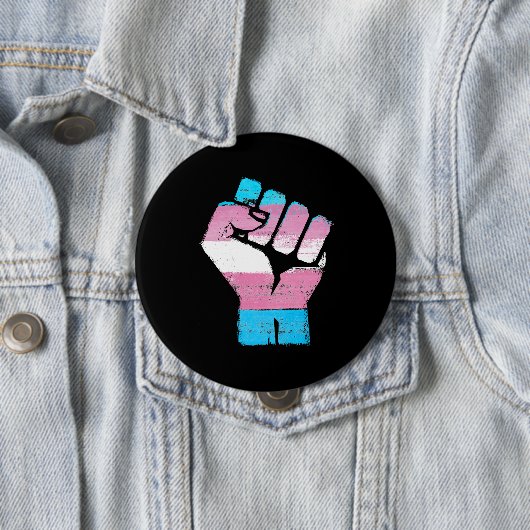 TRANS RESIST FIST - LGBTQ  kunstwerk - Ronde Button 4,0 Cm (In situ)