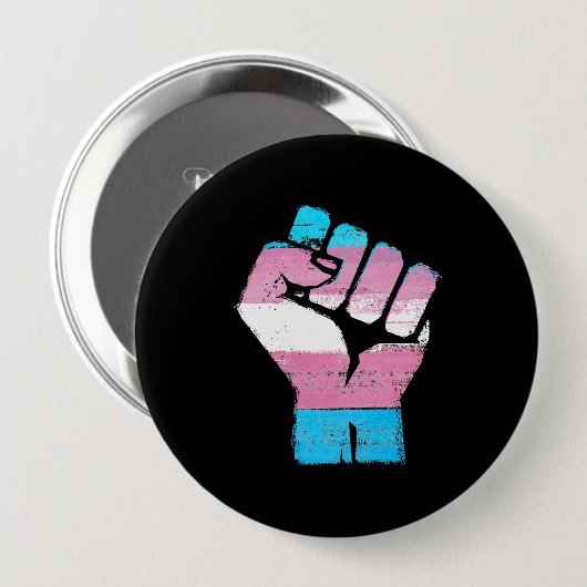 TRANS RESIST FIST - LGBTQ  kunstwerk - Ronde Button 4,0 Cm (Voorkant /achterkant)