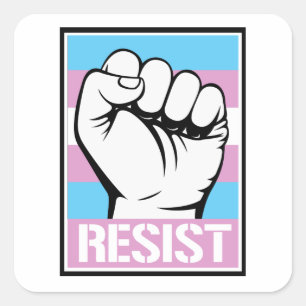Trans Resistance T-shirt Vierkante Sticker