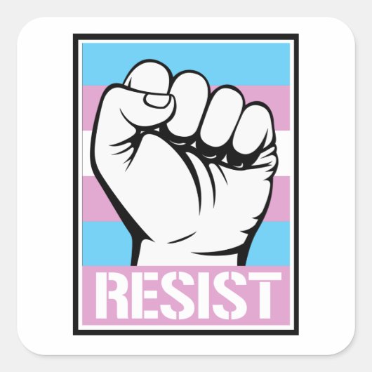 Trans Resistance T-shirt Vierkante Sticker (Voorkant)