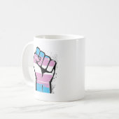 Trans Resistance - Trans Flag and Fist - - Koffiemok (Voorkant links)