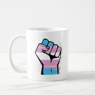 Trans Resistance - Trans Flag and Fist - -  Koffiemok