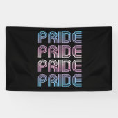 Trans Retro Pride Letters Spandoek (Horizontaal)