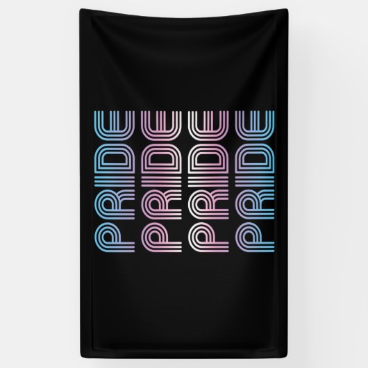 Trans Retro Pride Letters Spandoek (Verticaal)