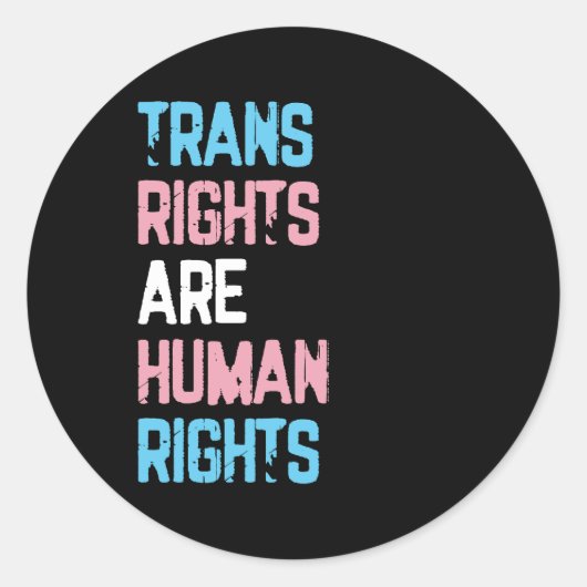 Trans Right zijn Mensenrechten Transgender LGBTQ G Ronde Sticker (Voorkant)