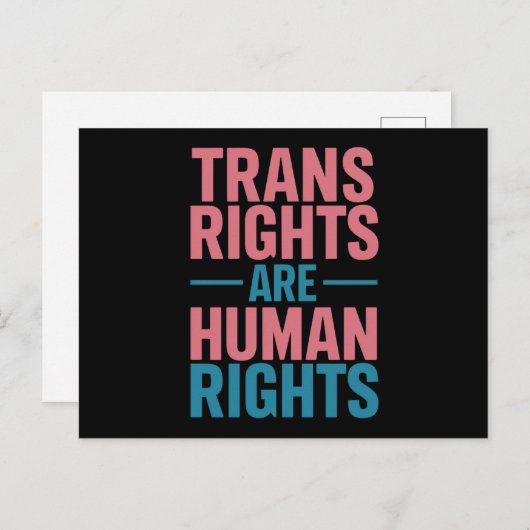 Trans Right zijn mensenrechten Transgender Pride Briefkaart (Voorkant / Achterkant)