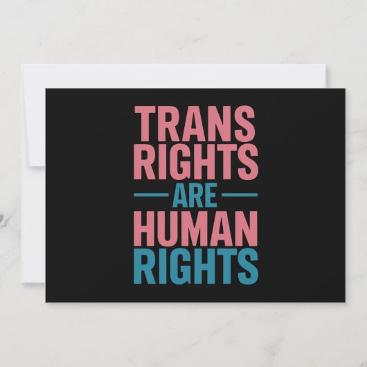 Trans Right zijn mensenrechten Transgender Pride Kaart (Voorkant)