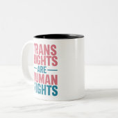 Trans Right zijn mensenrechten Transgender Pride Tweekleurige Koffiemok (Voorkant links)