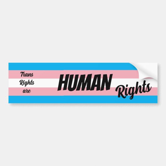 Trans Rights Are Human Rights Bumpersticker (Voorkant)