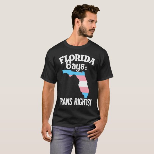 Trans Rights Florida Map Trans Pride Flag T-shirt (Voorkant volledig)