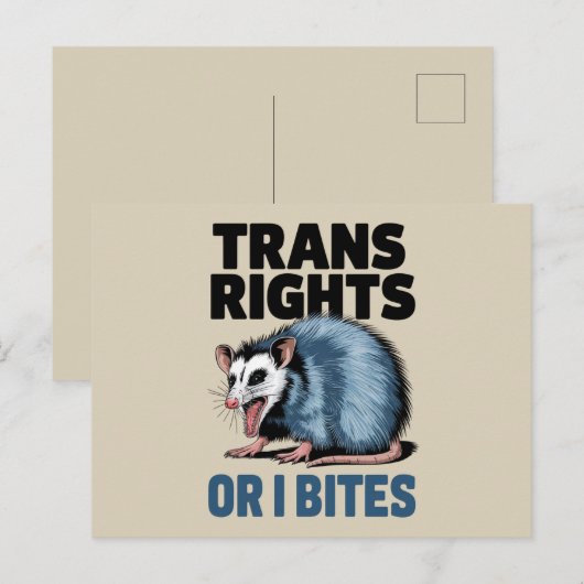 Trans Rights of I Bites Gay Funny LGBTQ Pride Briefkaart (Voorkant / Achterkant)