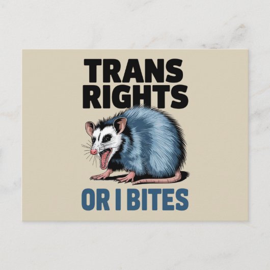 Trans Rights of I Bites Gay Funny LGBTQ Pride Briefkaart (Voorkant)