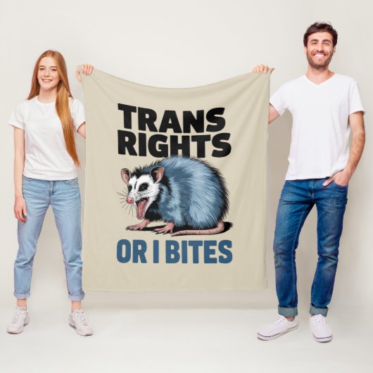 Trans Rights of I Bites Gay Funny LGBTQ Pride Fleece Deken (In situ)