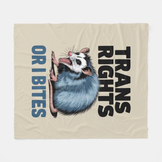 Trans Rights of I Bites Gay Funny LGBTQ Pride Fleece Deken (Voorkant (Horizontaal))