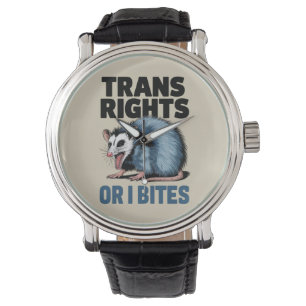 Trans Rights of I Bites Gay Funny LGBTQ Pride Horloge