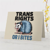 Trans Rights of I Bites Gay Funny LGBTQ Pride Kaart (Gele Bloem)
