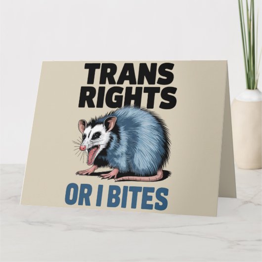 Trans Rights of I Bites Gay Funny LGBTQ Pride Kaart (Voorkant)