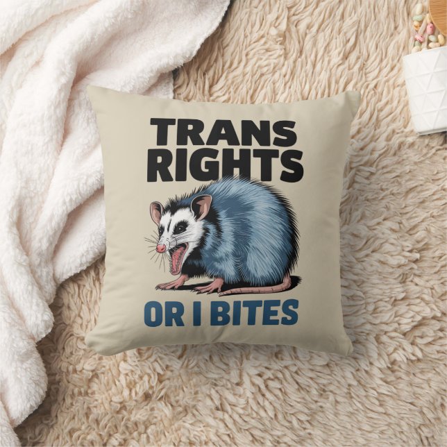 Trans Rights of I Bites Gay Funny LGBTQ Pride Kussen (Deken)