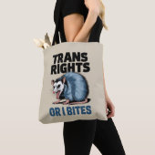 Trans Rights of I Bites Gay Funny LGBTQ Pride Tote Bag (Dichtbij)