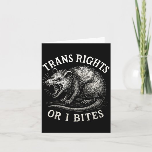 Trans Rights Or I Bites Funny Transgender Ssum Lgb Kaart (Voorkant)