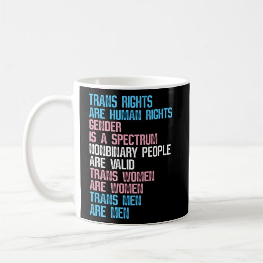 Trans Rights zijn mensenrechten Geslacht is een sp Koffiemok (Links)