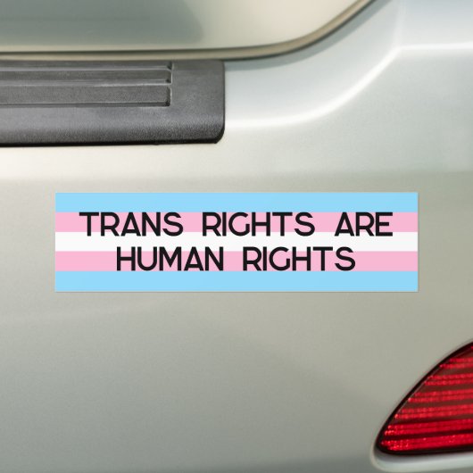 Trans Rights zijn mensenrechten | Transvlag Bumpersticker (Op auto)