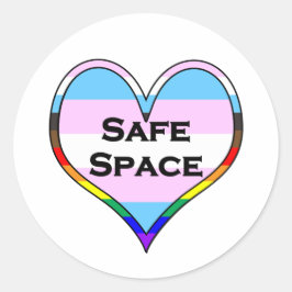 Trans Safe Space Classic Round Sticker