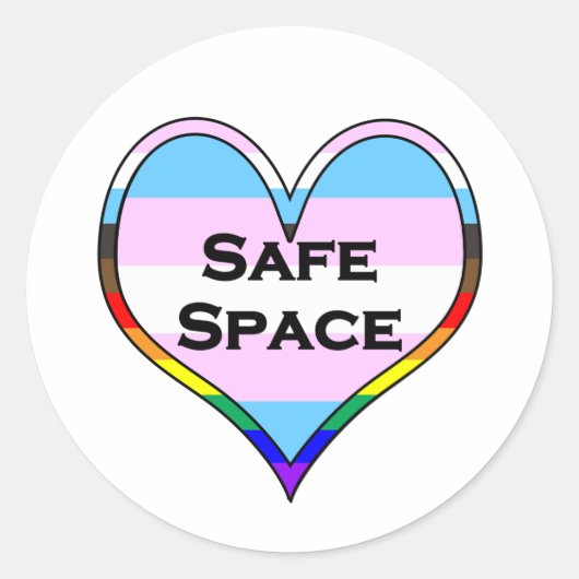 Trans Safe Space Classic Round Sticker (Voorkant)