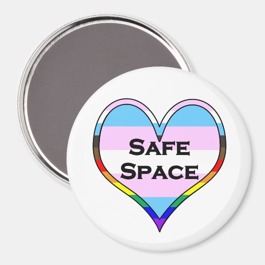 Trans Safe Space Heart Magneet (Voorkant / Achterkant)