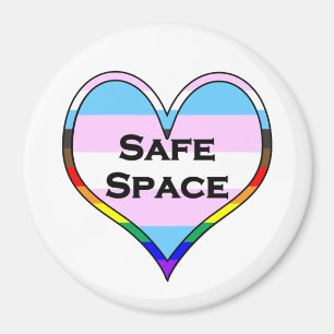 Trans Safe Space Heart Magneet