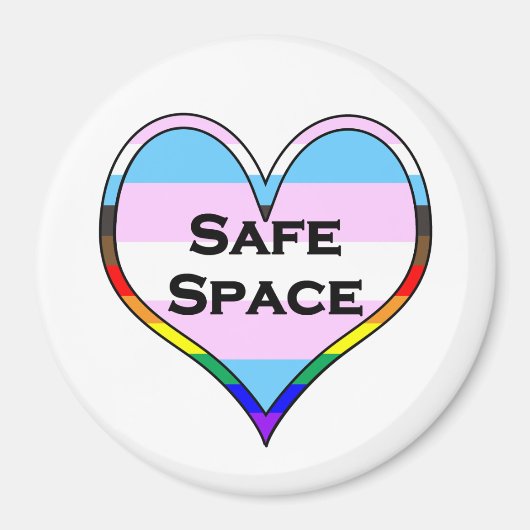 Trans Safe Space Heart Magneet (Voorkant)