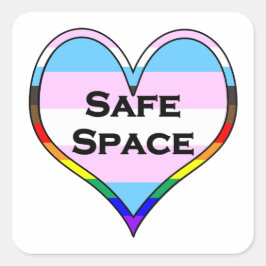 Trans Safe Space Heart Vierkante Sticker