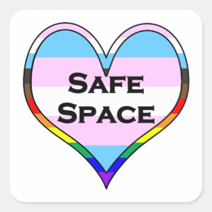 Trans Safe Space Heart Vierkante Sticker