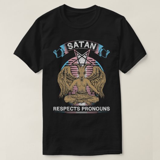 Trans Satan Pronouns, Transeual MTF FTM, Transgend T-shirt (Design voorkant)