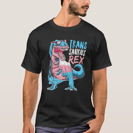 Trans Saurus Rex Allysaurus Dinosaur Transgender L T-shirt (Voorkant)