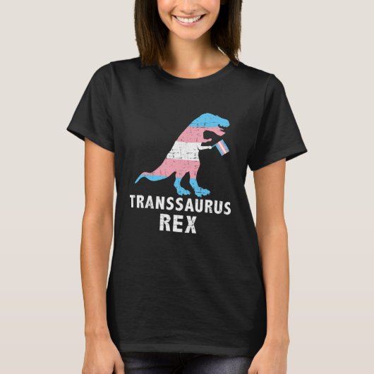 Trans Saurus Rex Dinosaur Transseksueel Trans LGB T-shirt (Voorkant)