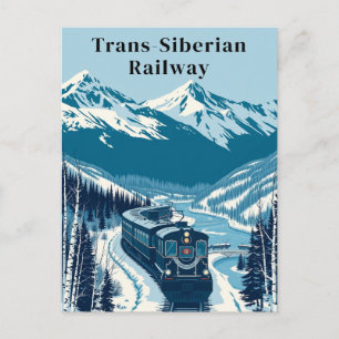 Trans-Siberische spoorlijn Retro Reizen Briefkaart