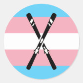 Trans Skis Ronde Sticker (Voorkant)