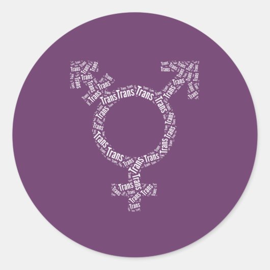 TRANS SYMBOOL PATROON WIT RONDE STICKER (Voorkant)