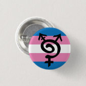 Trans*-symbool Ronde Button 3,2 Cm (Voorkant /achterkant)
