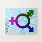 Trans* Symbool roze/blauw/groen Puzzel (Horizontaal)