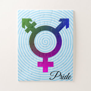 Trans* Symbool roze/blauw/groen Puzzel