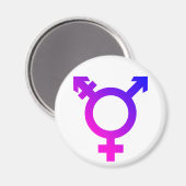 Trans* symbool roze/blauw magneet (Voorkant / Achterkant)