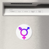 Trans* symbool roze/blauw magneet (Insitu (Vaatwasser))