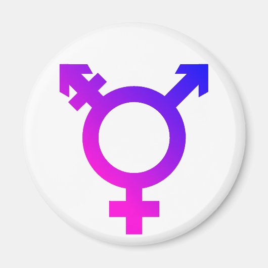 Trans* symbool roze/blauw magneet (Voorkant)